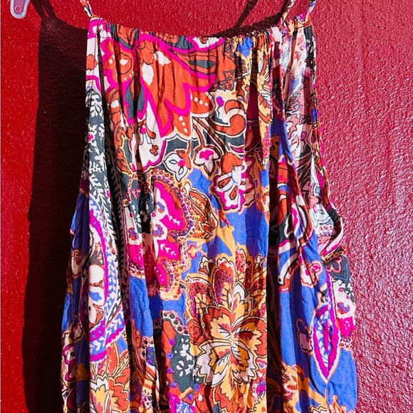 Maya Coral Colorful Keyhole Neck Maxi Dress-Small-NWT - Picture 2 of 12